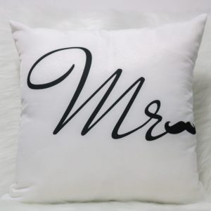 Capa Almofada 45x45cm - Mr - Preta/Branca