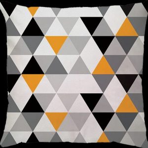 Capa Almofada 47x47cm - Triângulo - Amarelo/Preta
