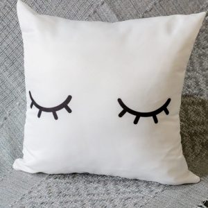 Capa Almofada 47x47cm - Cílios - Branco