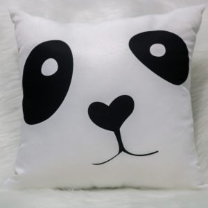 Capa Almofada 47x47cm - Panda - Branco