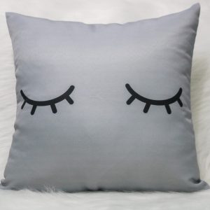 Capa Almofada 47x47cm - Cílios - Cinza