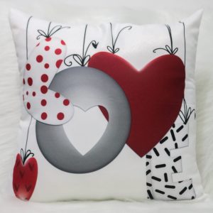 Capa Almofada 47x47cm - Love Balão - Vermelho