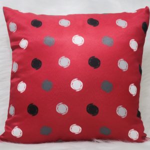 Capa Almofada 45x45cm - Poá - Vermelho/Cinza