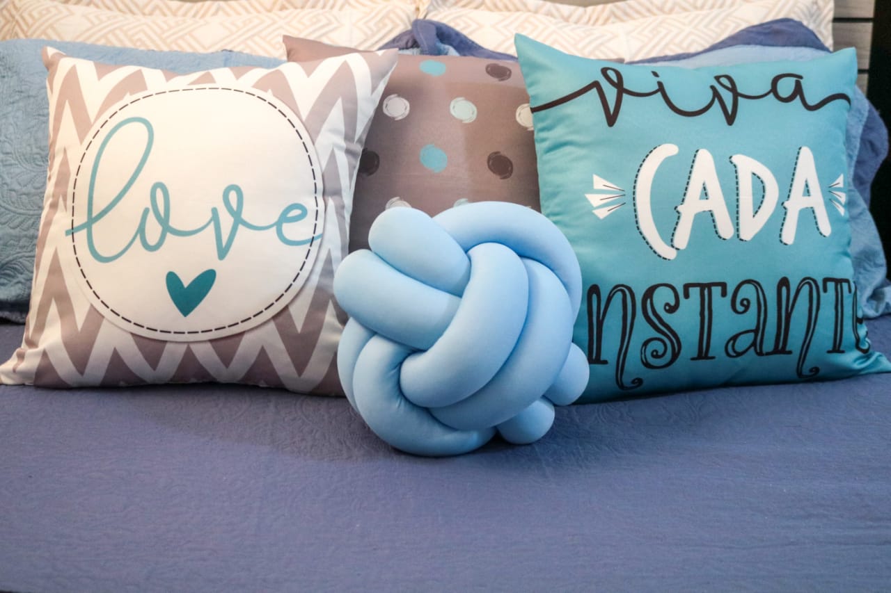 Almofada em Nó- Circunferência 82cm - Azul Claro - Image 2