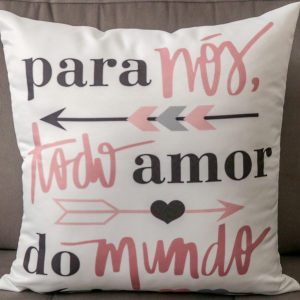 Capa Almofada 47x47cm - Para Nós - Rosa