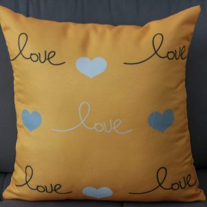 Capa Almofada 47x47cm - Love Corações - Amarelo