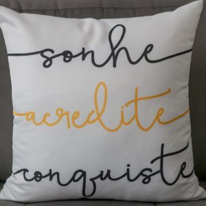 Capa Almofada 47x47cm - Sonhe - Amarelo