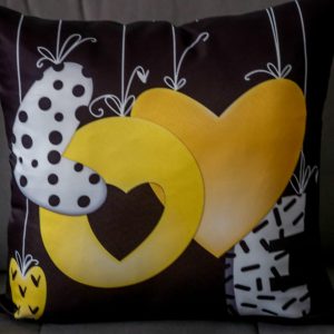 Capa Almofada 47x47cm - Love Balão - Amarelo