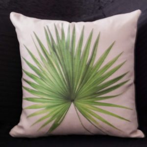 Capa Almofada 47x47cm - Linho Folha Livistonia - crú