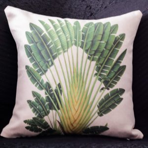 Capa Almofada 47x47cm - Linho Folha Ravenala - crú