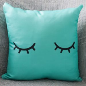 Capa Almofada 47x47cm - Cílios - Aqua