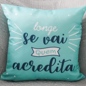 Capa Almofada 47x47cm - Longe se Vai -Aqua
