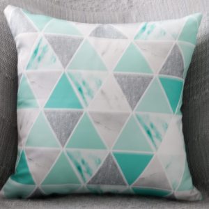 Capa Almofada 47x47cm - Triângulo - Aqua