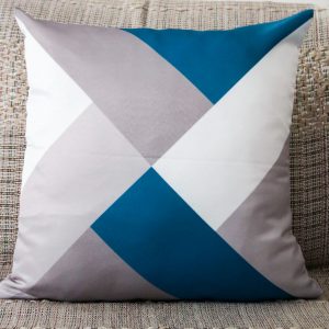 Capa Almofada 47x47cm - Mosaico - Azul/Cinza