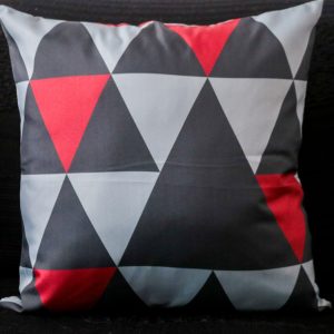Capa Almofada 45x45cm - Triângulo - Cinza/Marsala