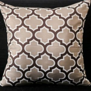 Capa Almofada 47x47cm - Treliça - Bege/Café