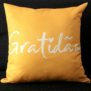 Capa Almofada 47x47cm - Gratidão - Amarelo