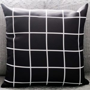 Capa Almofada 47x47cm - Grid - Preta