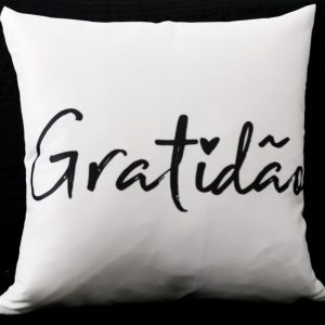 Capa Almofada 47x47cm - Gratidão - Branca