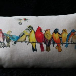 Capa Almofada 33x53cm -  Passarinho - Cru