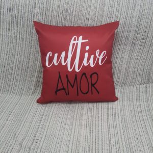 Capa Almofada 45x45cm - Cultive o Amor - Vermelho